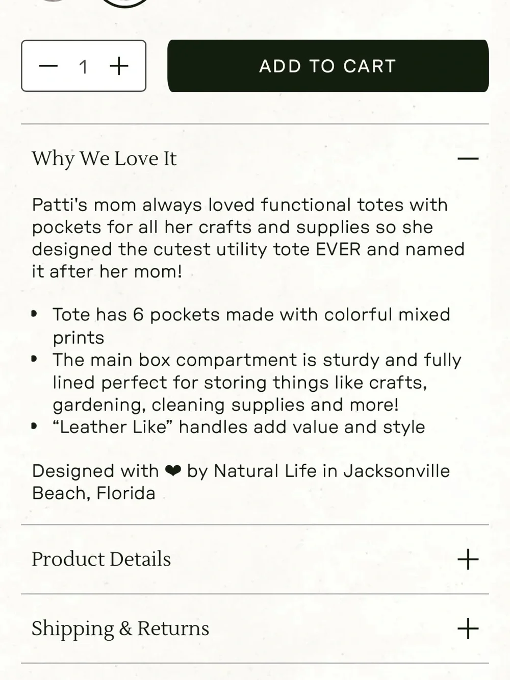 NATURAL LIFE Mimi Tote Floral Utility Tote Organizer Caddy - Teal Trim - Picture 4 of 16